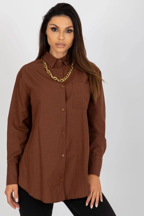 Koszula damska model to-ks-7183.81p brown - factory price