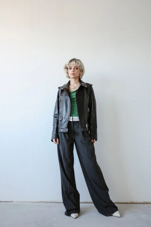 Skórzana ramoneska black