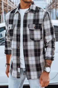 Nowości - Koszula flanelowa męska czarna dstreet dx2485