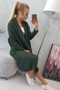 Swetry - Sweter z rękawami typu nietoperz khaki 2019t13