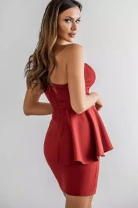 Sukienki - Czerwona sukienka mini isla