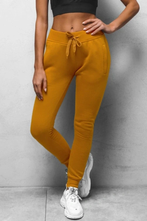 Spodnie dresowe damskie camelowe ozonee js/ck01z