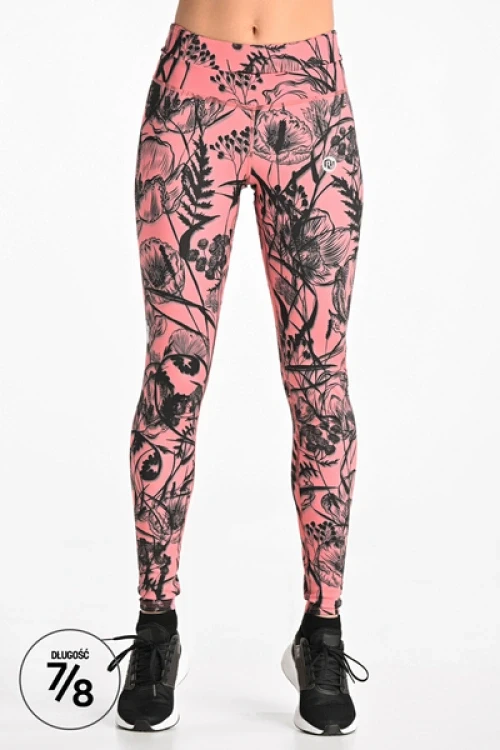 Legginsy petite z pasem pro ornamo flower coral