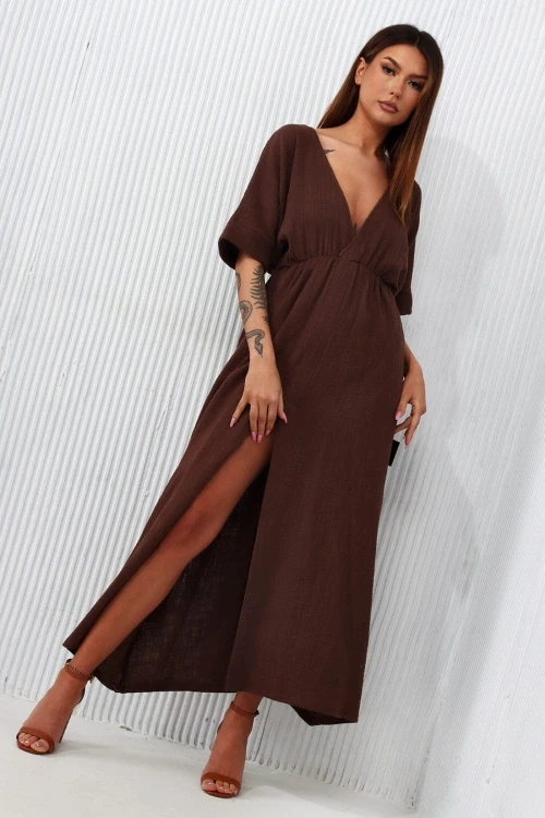 Sukienka model dpmco01 brown - miss city official