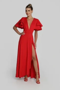 Sukienki - Sukienka salome - czerwona