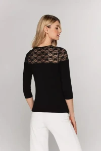 Avocadostyle.pl - Dopasowana bluzka z rkawem 3/4 i koronkow gr