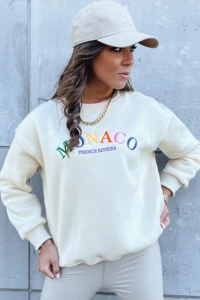 Dstreet.pl - Bluza damska oversize monaco kremowa dstreet by1232