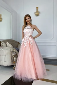 Sukienki - Sukienka maxi lolita brzoskwiniowa