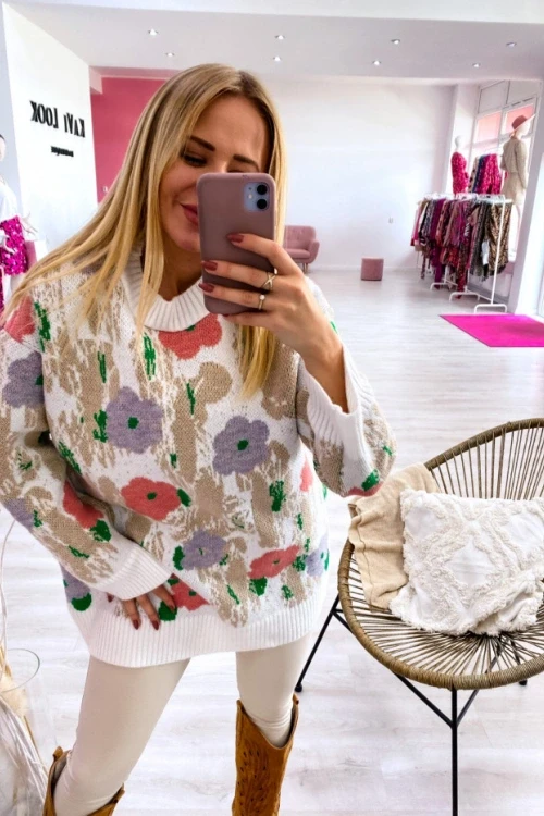 Sweter flowers biay