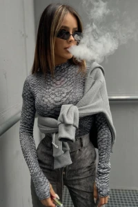 Charlottefashion.pl - Body z długim rękawem monokolor only one l351