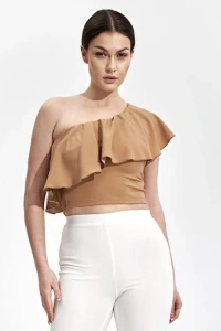 Avocadostyle.pl - Crop top z falbanką na jedno ramię