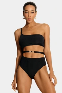 Nowości - Monokini mocno wycięte czarny prążek fl29/807