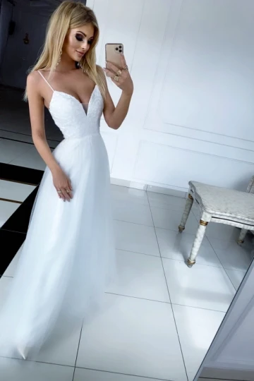 Biała sukienka maxi exclusive
