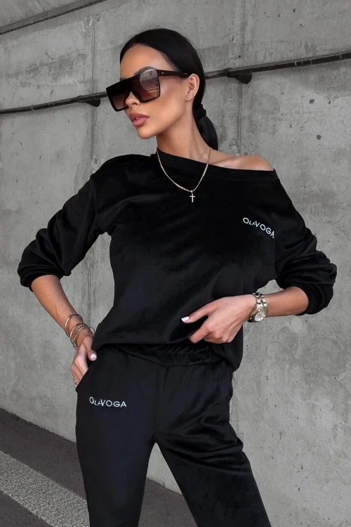 Komplet dres welurowy oroton o la voga czarny