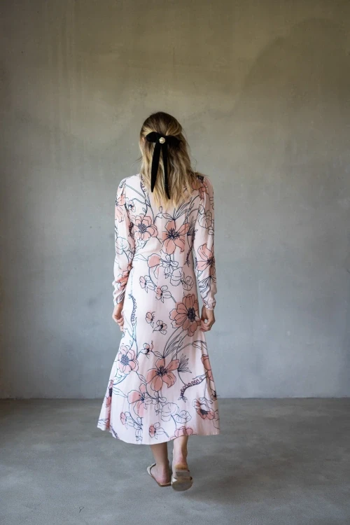 Sukienka z wiskozy midi dress rose