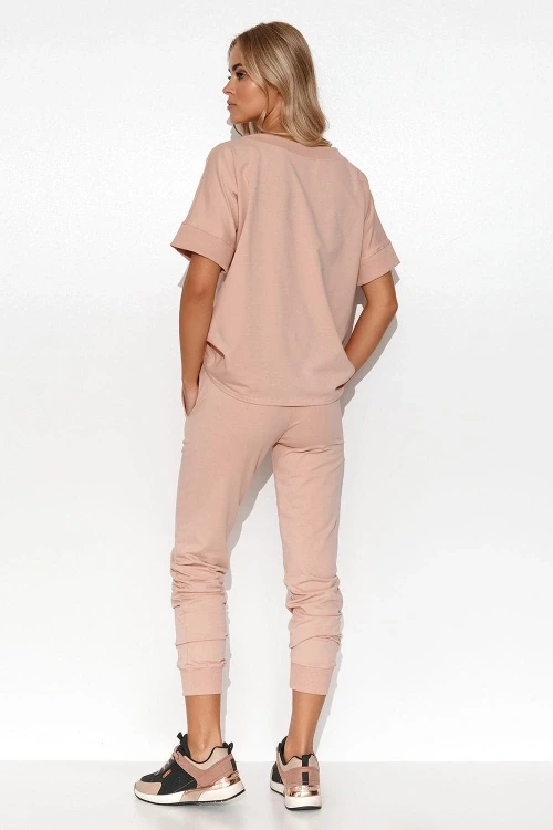 Spodnie komplet model m786 powder pink - makadamia