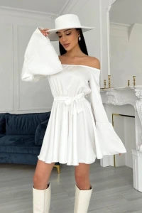 Butik-fashion - Satynowa sukienka hiszpanka biaa amber