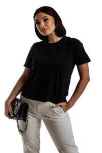 Yups.pl - Czarny t-shirt z okrgym dekoltem mayflies