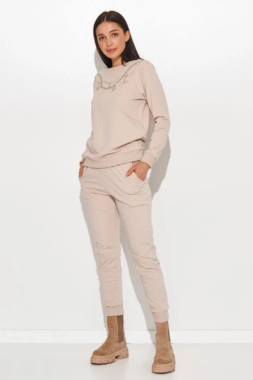 Spodnie komplet model nu377 light beige - numinou