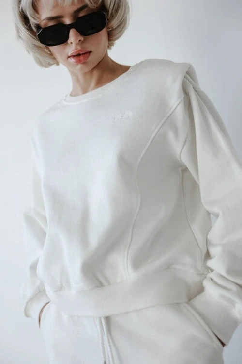 Bluza leisure wear z poduszkami ecru