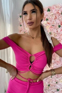 Charlottefashion.pl - Komplet midi fuksja lonie n334