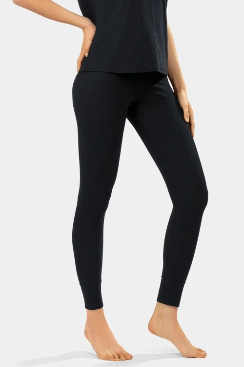 Getry czarne prążek bawełniane legginsy gn02/509
