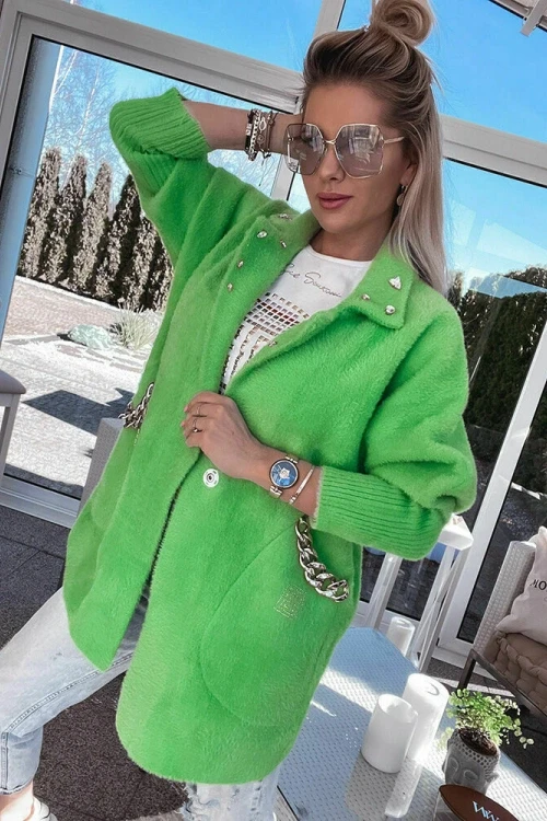 Fraggia / alpaka zdobiona kamieniami green