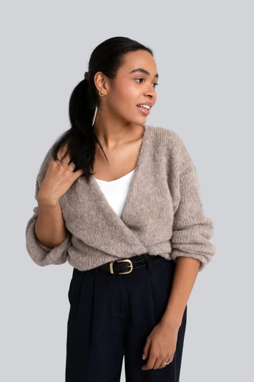 Sweter miss stylish taupe