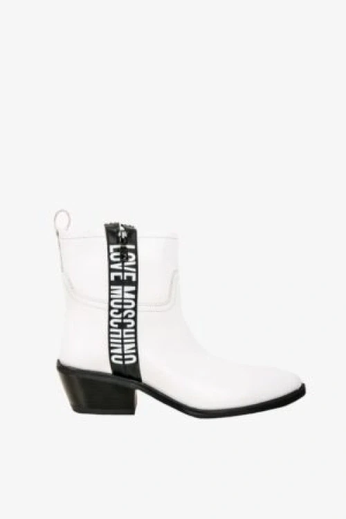 Kowbojki love moschino skrzane biae
