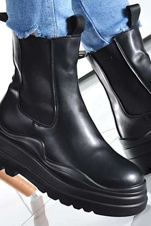 Botki damskie buty na jesie czarne /g8-2 9620 s987/