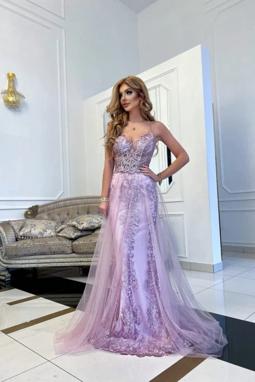Sukienka maxi lara wrzosowa