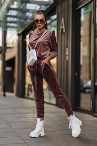 Butik-fashion - Dres welurowy vlentino brown
