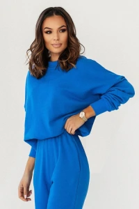 Dresy - Bluza dresowa niebieska d30