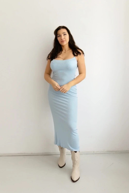 Sukienka długa tube dress blue