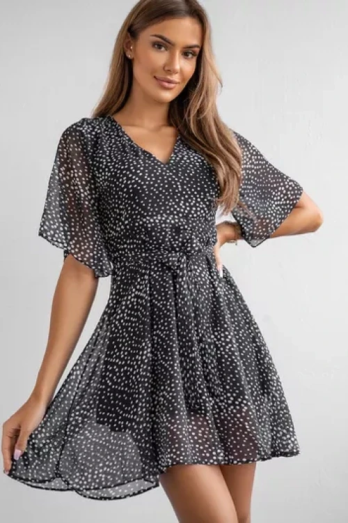 Czarna sukienka mini on the dot