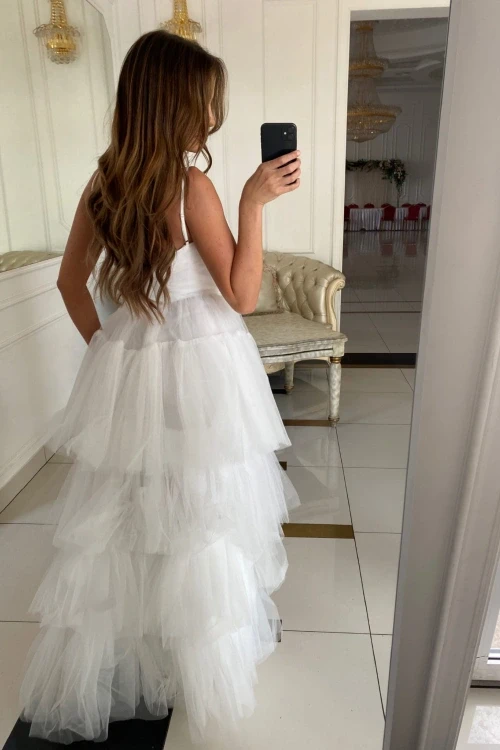 Biała sukienka maxi tiulowa wedding