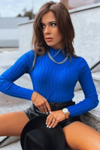 Dstreet.pl - Sweter damski golf oasis niebieski dstreet my2240