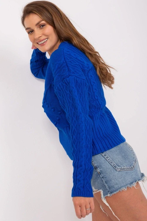 Sweter damski model ba-sw-0252.61pcobalt - badu