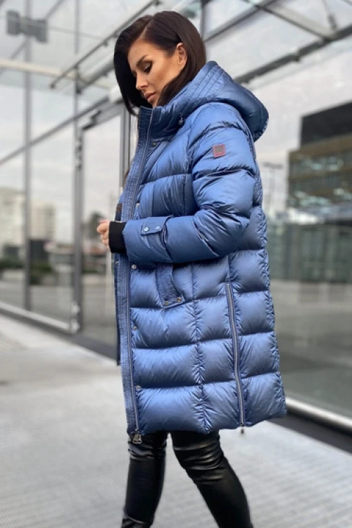 Niebieska kurtka puchowa w technologi ultralight blue lazur dankoff.dk