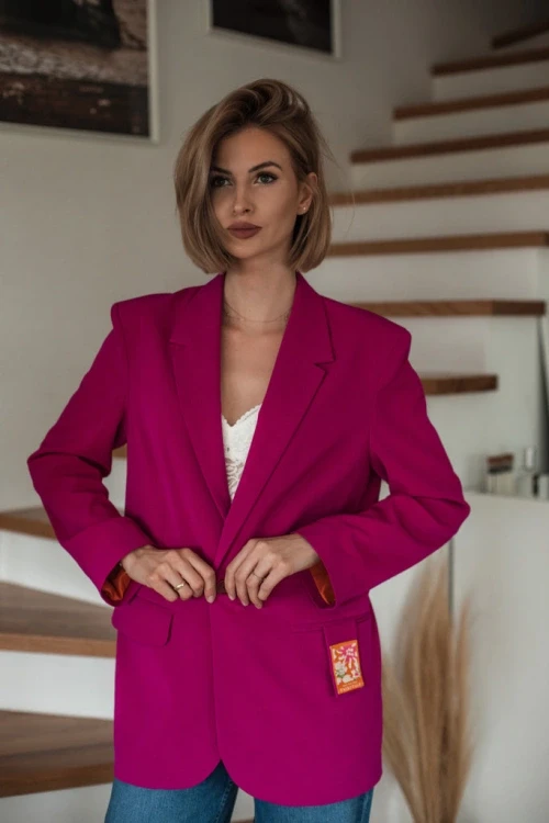 Marynarka oversize viva magenta