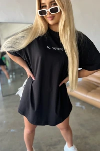Nowości - T-shirt oversize bg like a dress brandenburg czarny