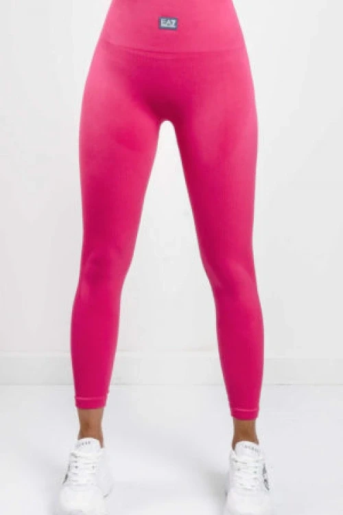 Legginsy ea7 bezszwowe logo fuksja