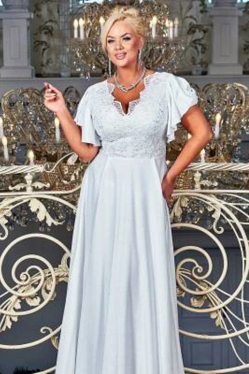 Sukienka maxi laura brocate biała
