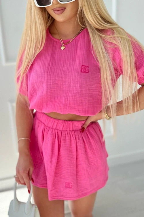 Komplet muślinowy bg baby setpink
