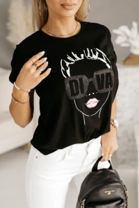 Candytm.pl - T-shirt diva czarny