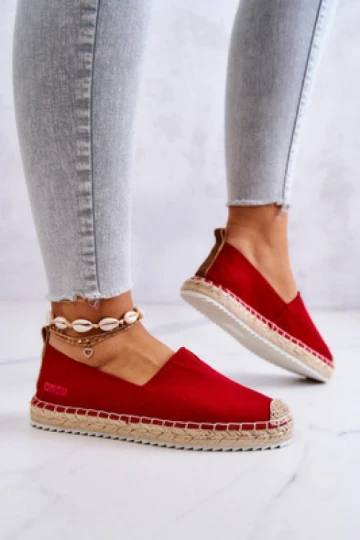 Espadryle na plecionej podeszwie big star hh274494 czerwone