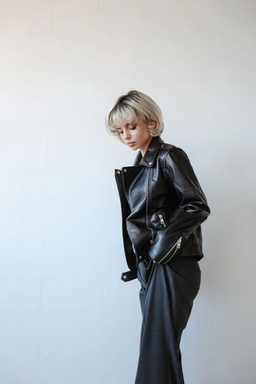 Skórzana ramoneska black