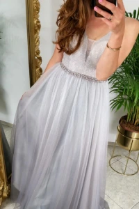 Lilith-sklep.pl - Cieniowana sukienka maxi z odkrytymi plecami