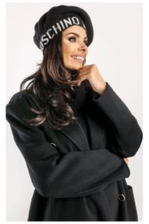 Beret moschino logowany czarny