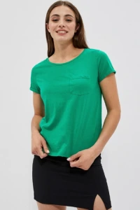 Yups.pl - Zielony t-shirt basic z kieszonk moodo